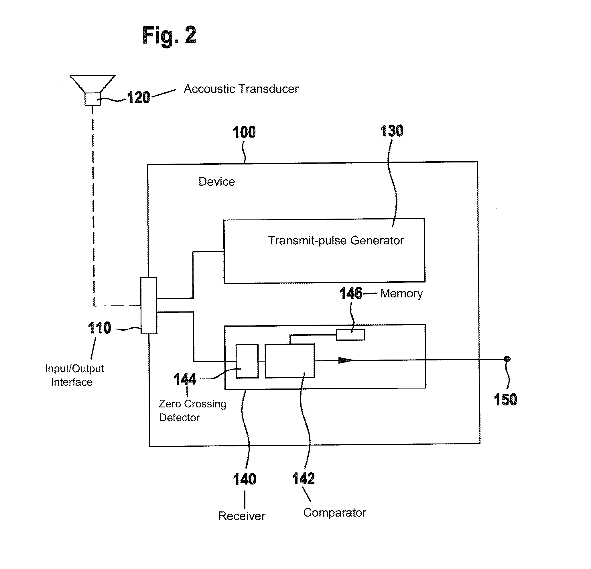 Method and device for acoustically sensing an area