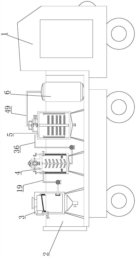 Flowing type vehicle-mounted integrated treatment equipment for leachate of household garbage landfill