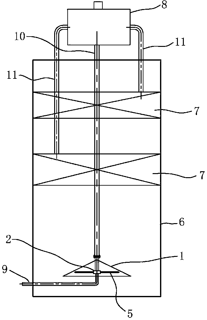Anaerobic reactor and swirl water distributor with integrated water feeding and internal circulation of anaerobic reactor