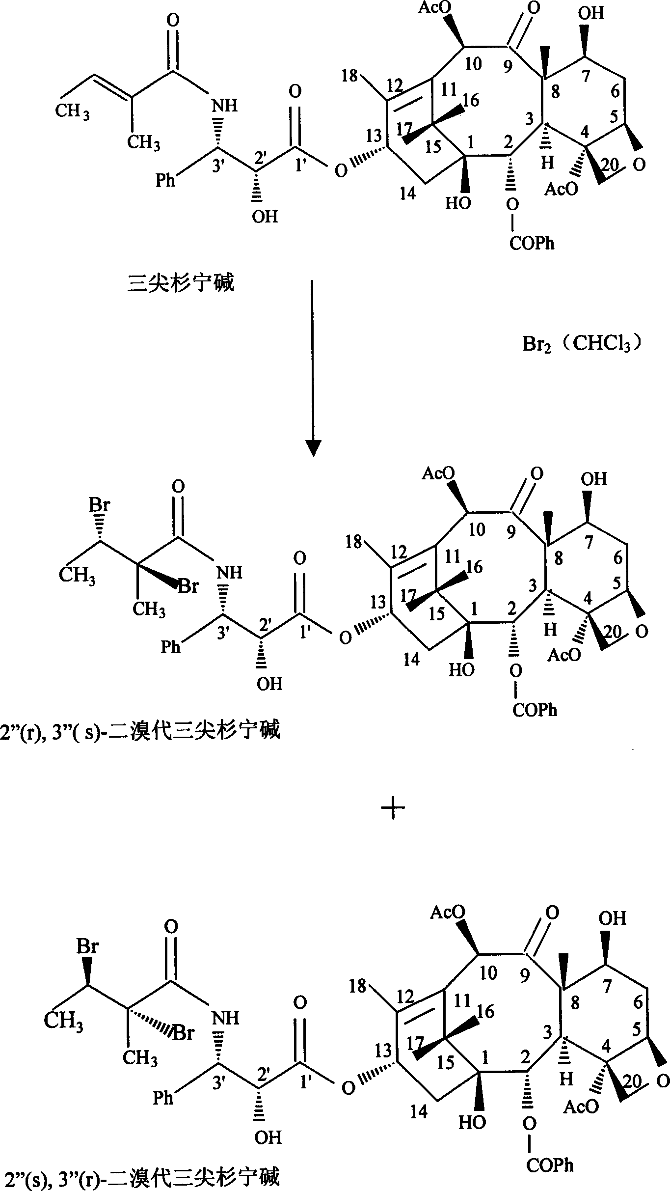 Process for preparing high purity taxol by column bromating method