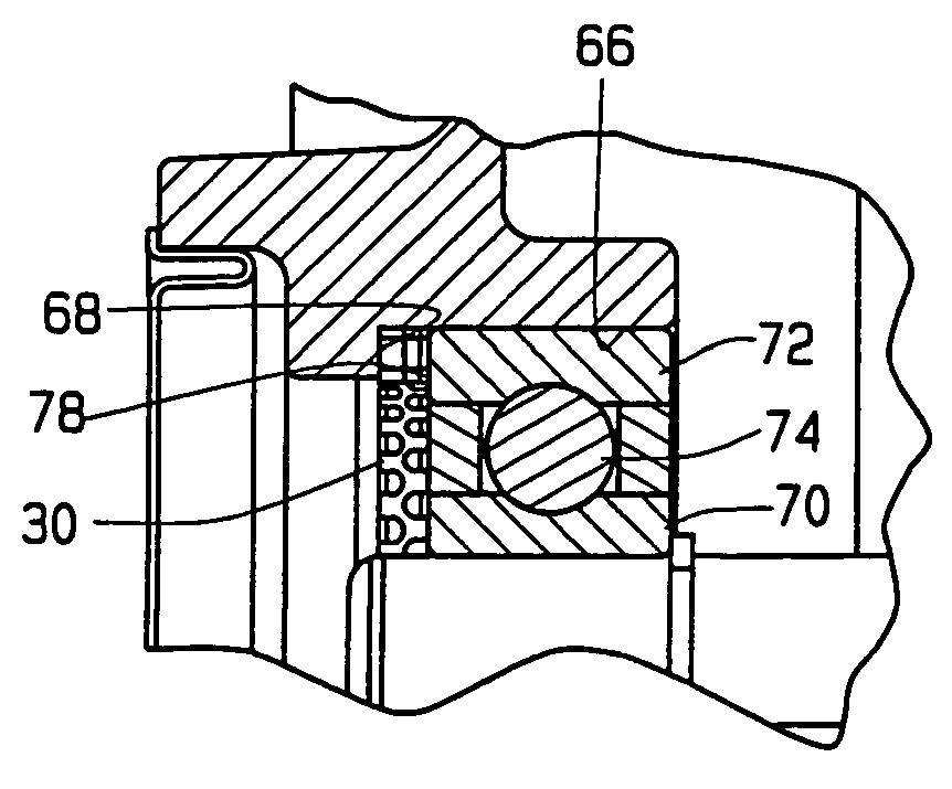 Bearing assembly with anti-slip spring