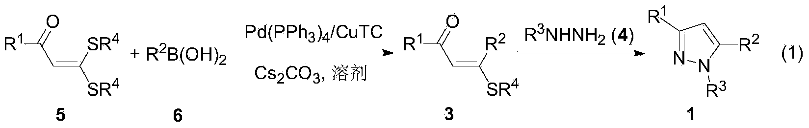 Preparation method of tetra-substituted olefin and its pyrazole derivatives