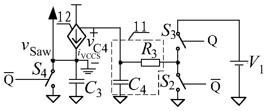 Sawtooth wave generation circuit and flyback, sepic and buck-boost power factor correction converters
