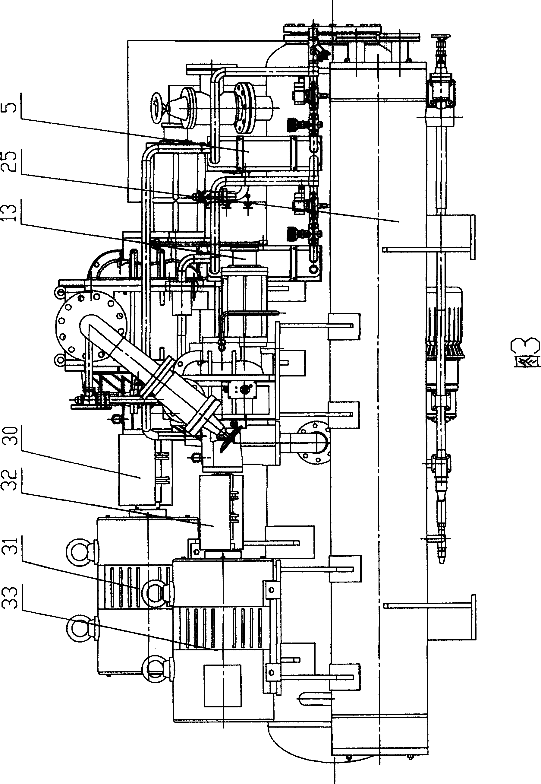 Dual-locomotive and dual-stage screw refrigerating compressor set