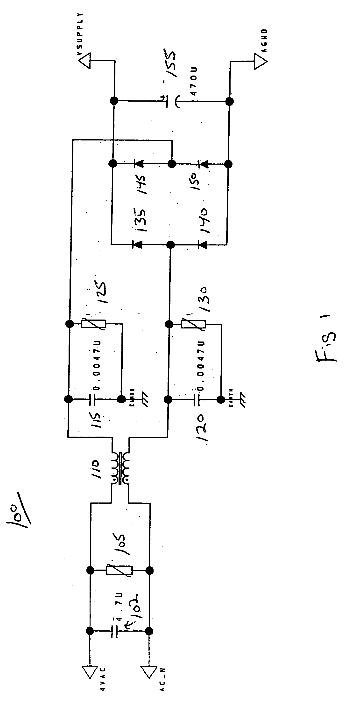 Fail-safe electric actuator using high voltage capacitors
