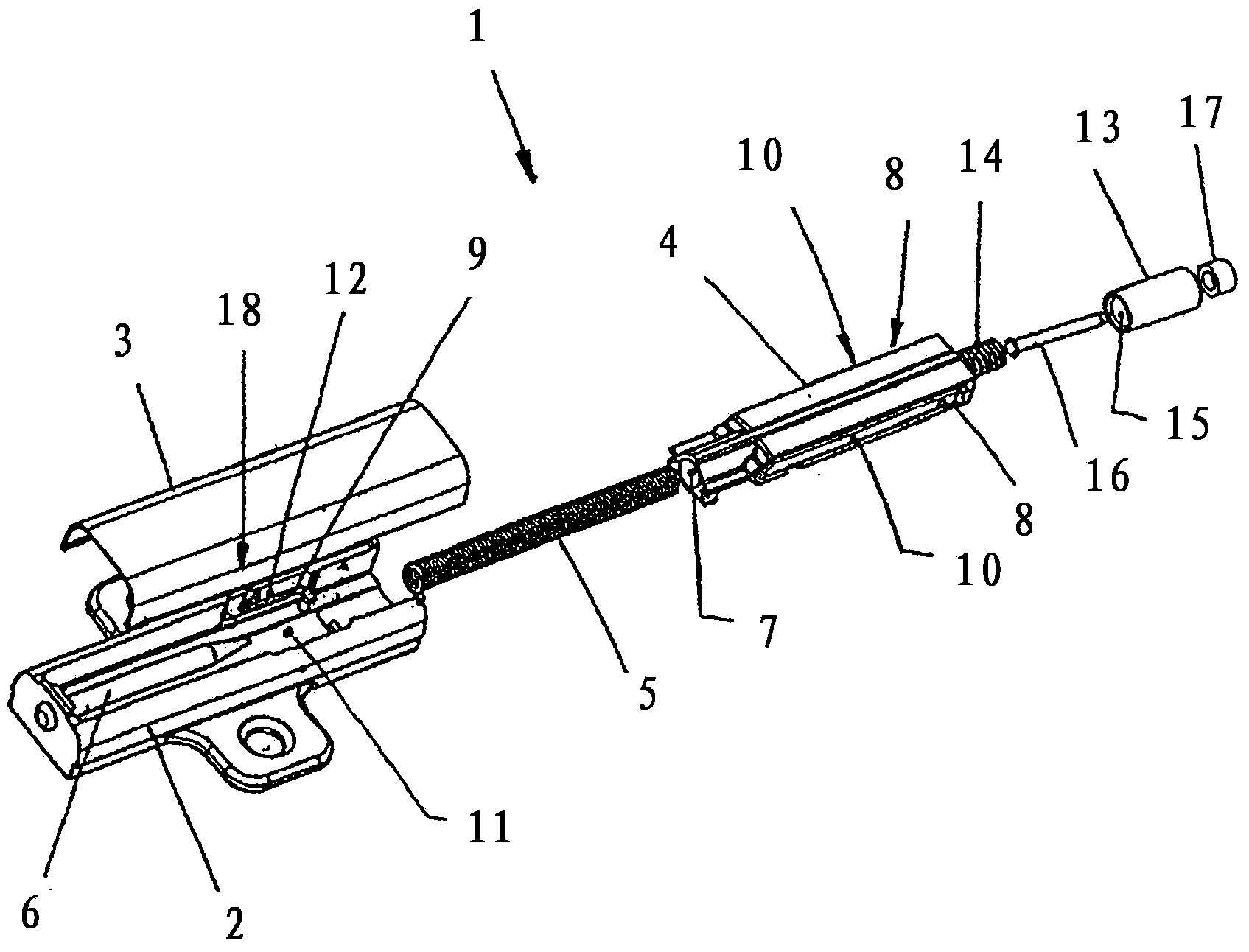 A touch-latch device for opening and holding a furniture opening component in a closed position