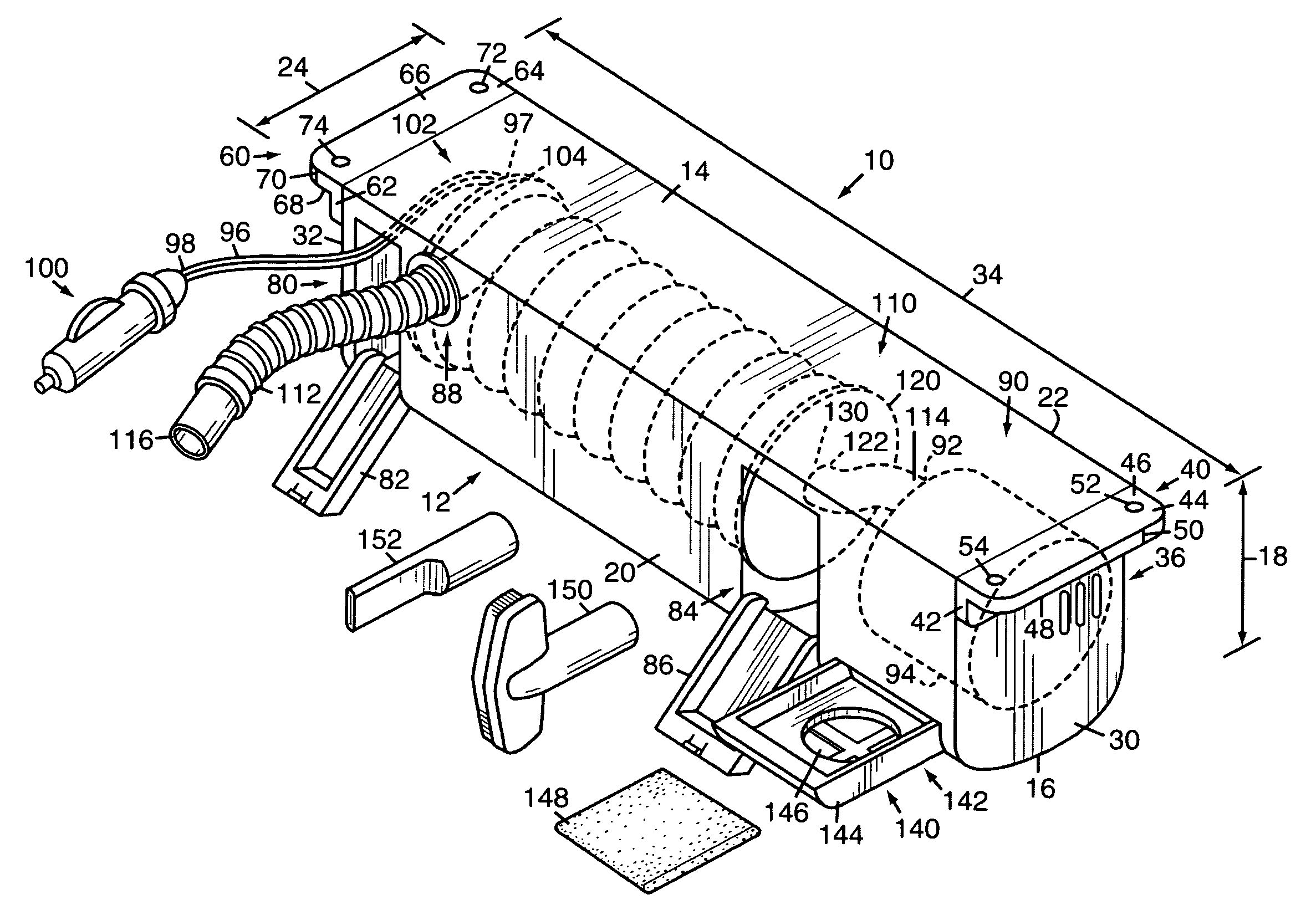 Vacuum cleaner system for motor vehicle