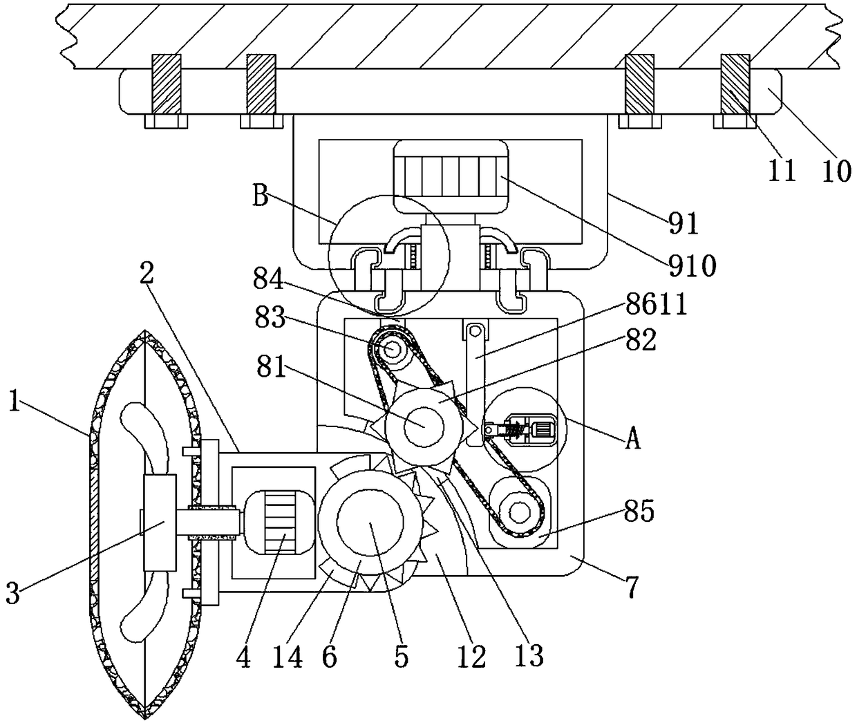 Power adjusting range based head-swinging ceiling fan for dormitory