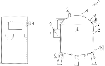 Graphite purification furnace with stirring device and lifting lugs