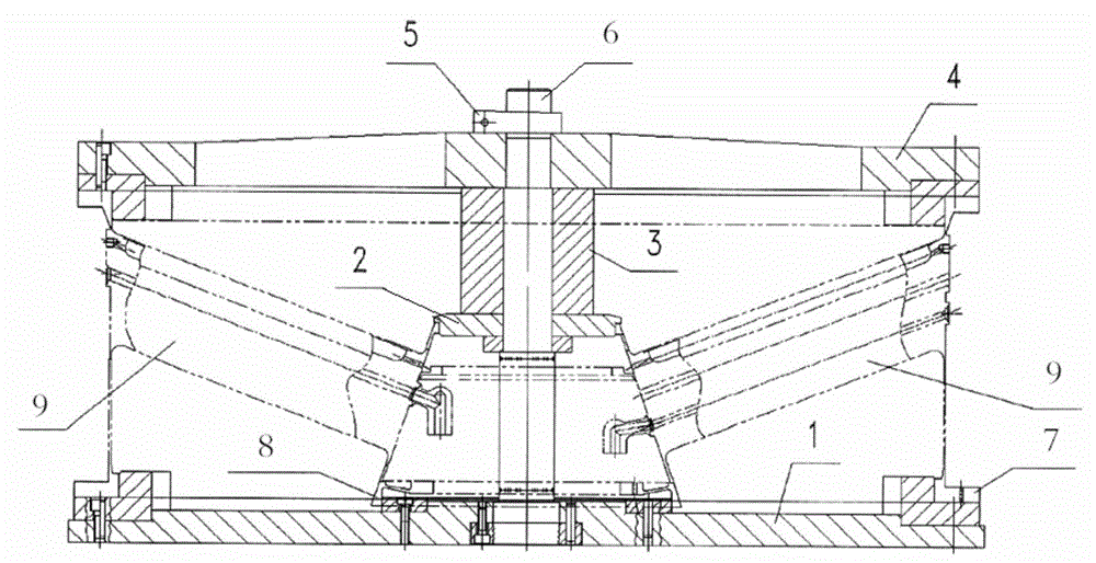 Device for performing heat treatment correction on titanium alloy spoke structure welded case