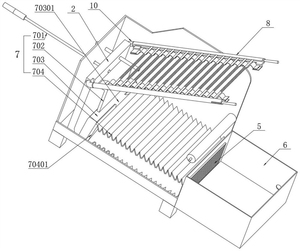Cooling device for vermicelli processing and use method of cooling device