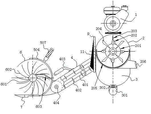 Carried-on-back lightweight combine harvester