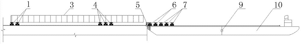 Roll-on/roll-off shipping method for long large steel box girder segment across obstacles