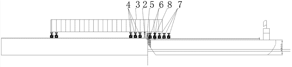 Roll-on/roll-off shipping method for long large steel box girder segment across obstacles