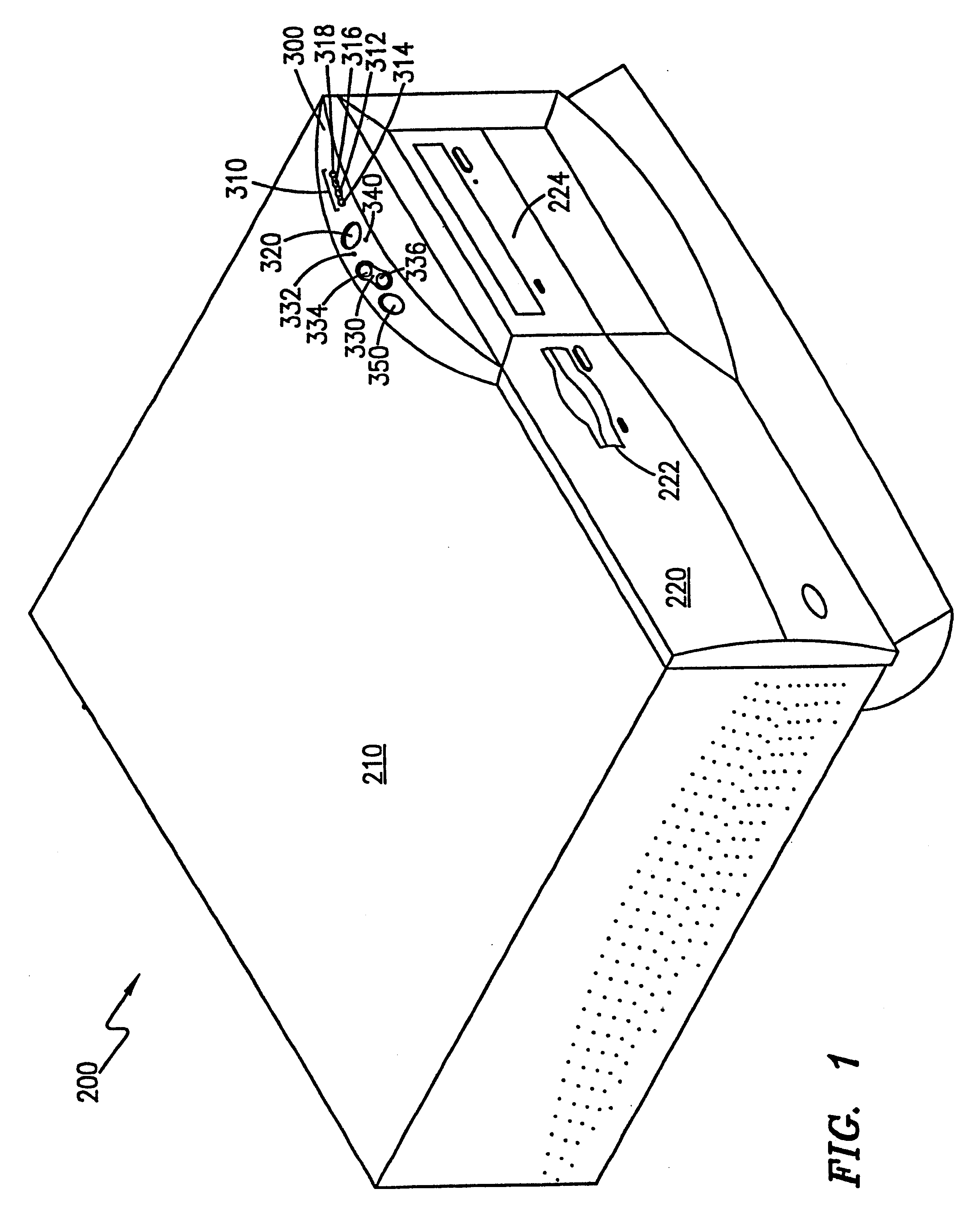 Ergonomic controls for a personal computer CPU