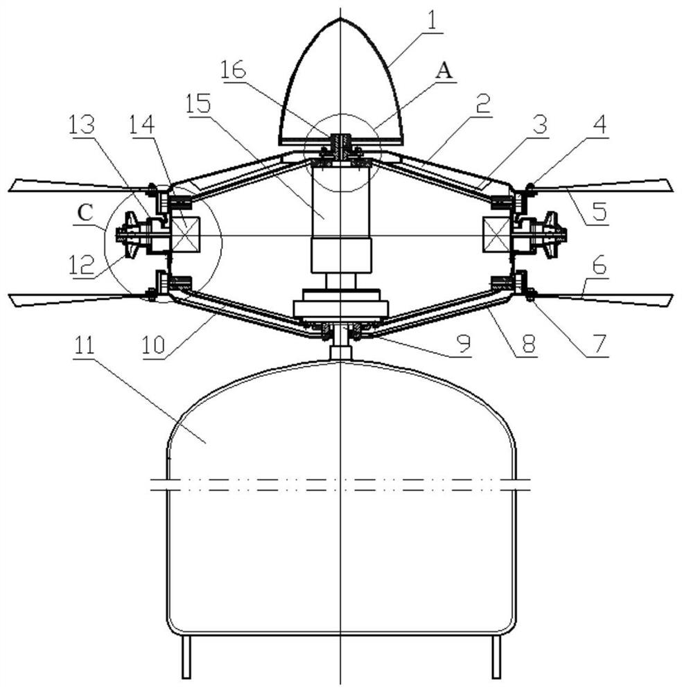 A rudder-controlled jet dual-rotor aircraft