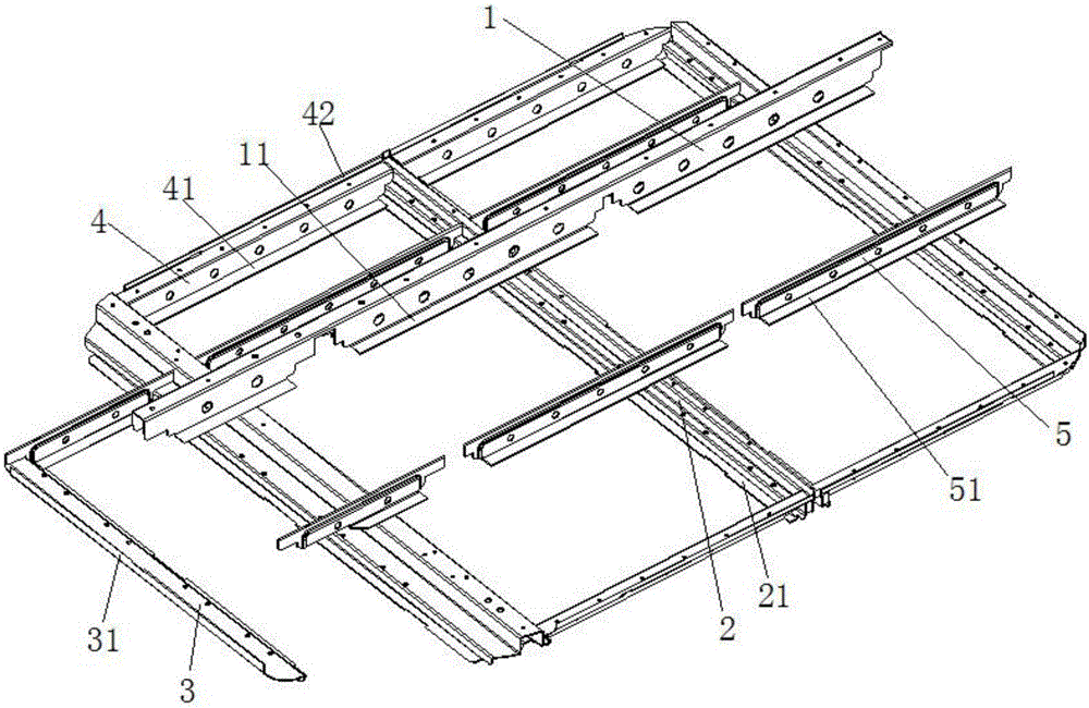 Split mounting type battery box module fixing frame and power battery box provided with same
