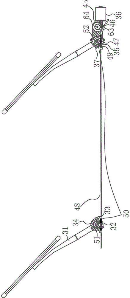 Double-scraper flexible shaft type windscreen wiper with flexible walls and wiper connecting rod