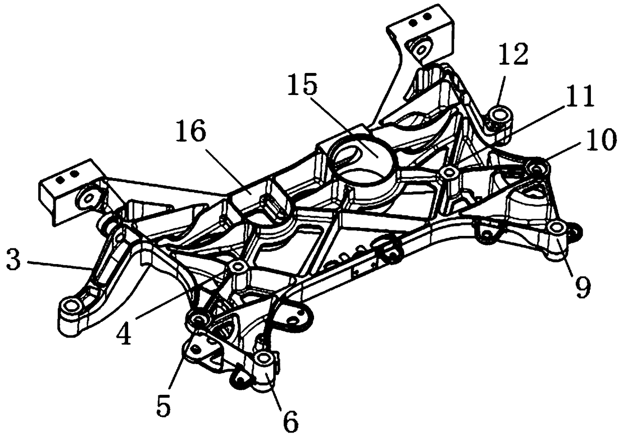 A subframe lightweight structure