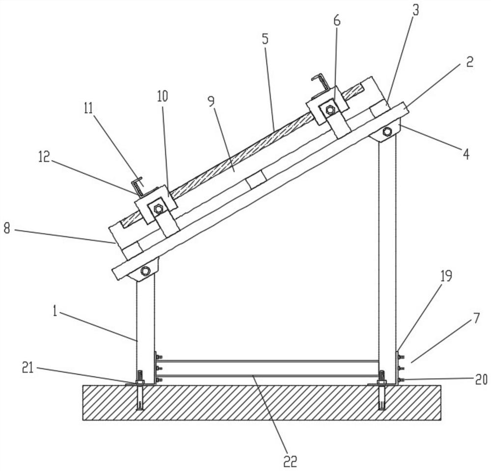 Photovoltaic module fixing support structure and photovoltaic support