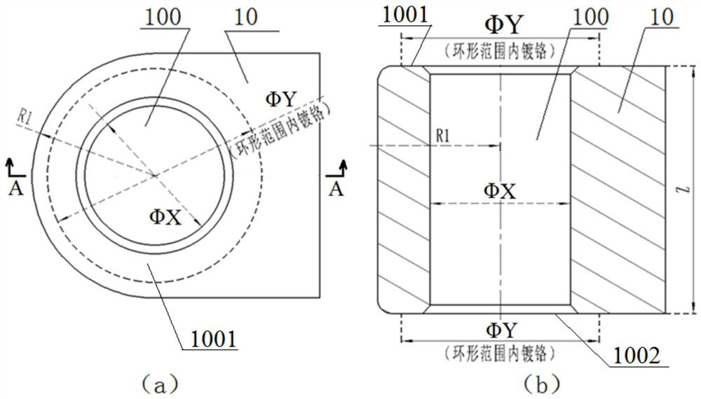 Electroplating processing device for inner bore and end faces of workpiece