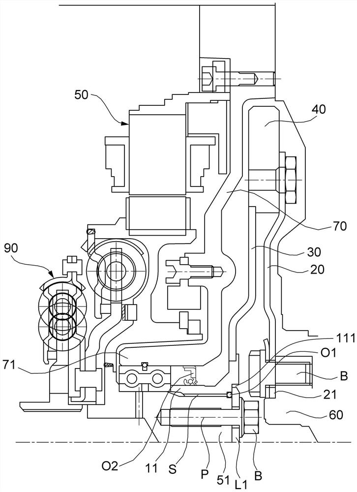 Engine connection structure of hybrid transmission