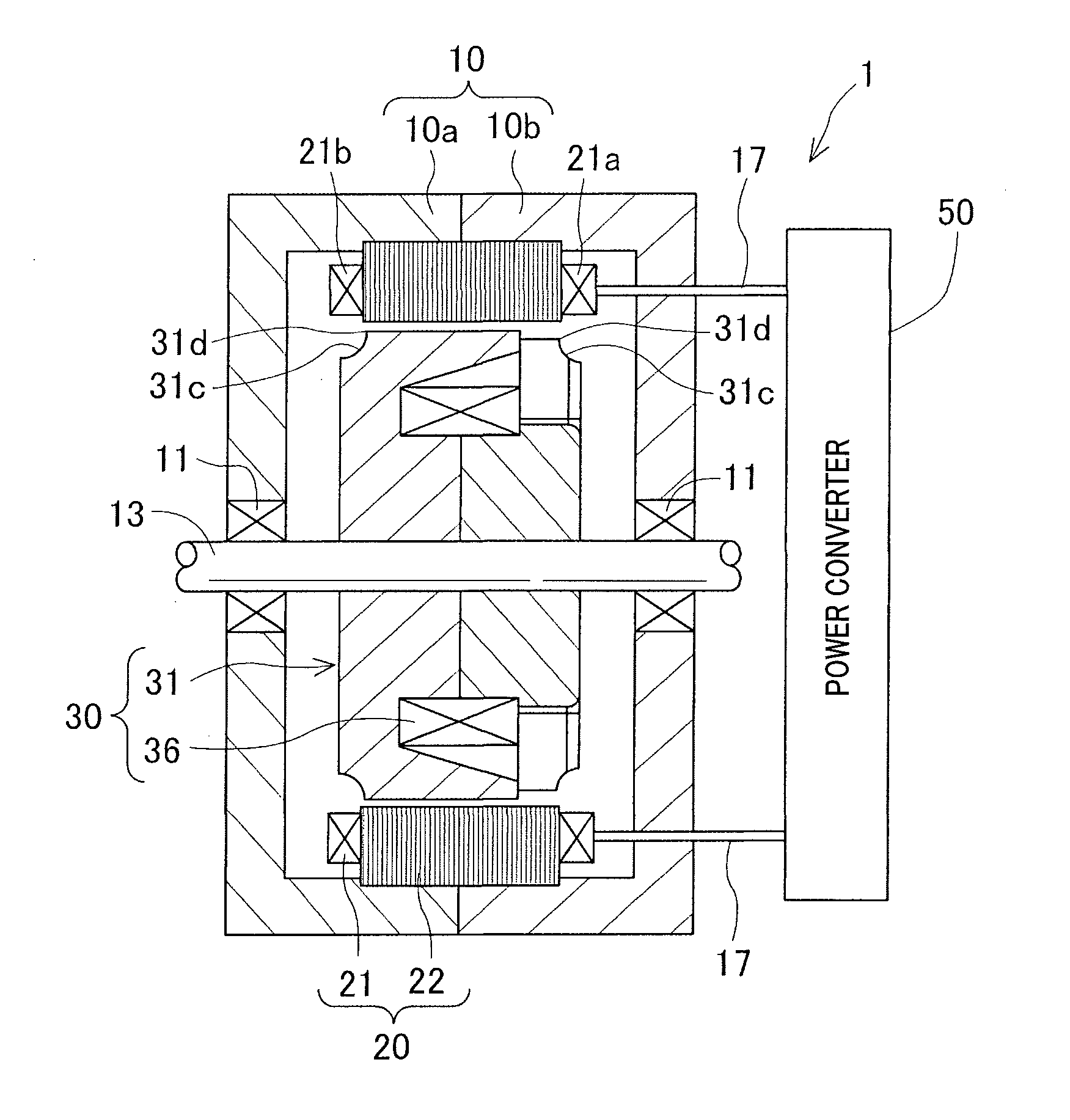Rotating electric machine for vehicle