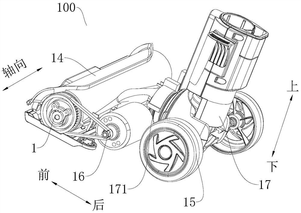 Floor brush assembly and dust collector with same