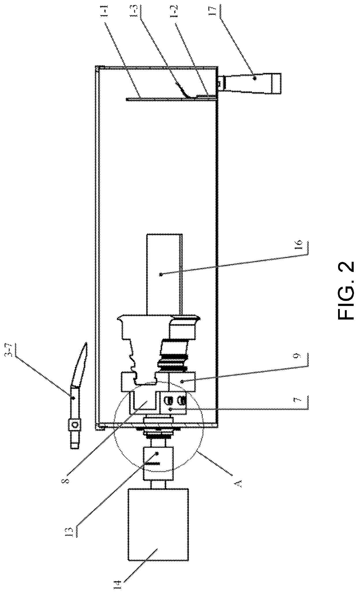 Processing device and working method for film cooling holes on blade of aviation engine