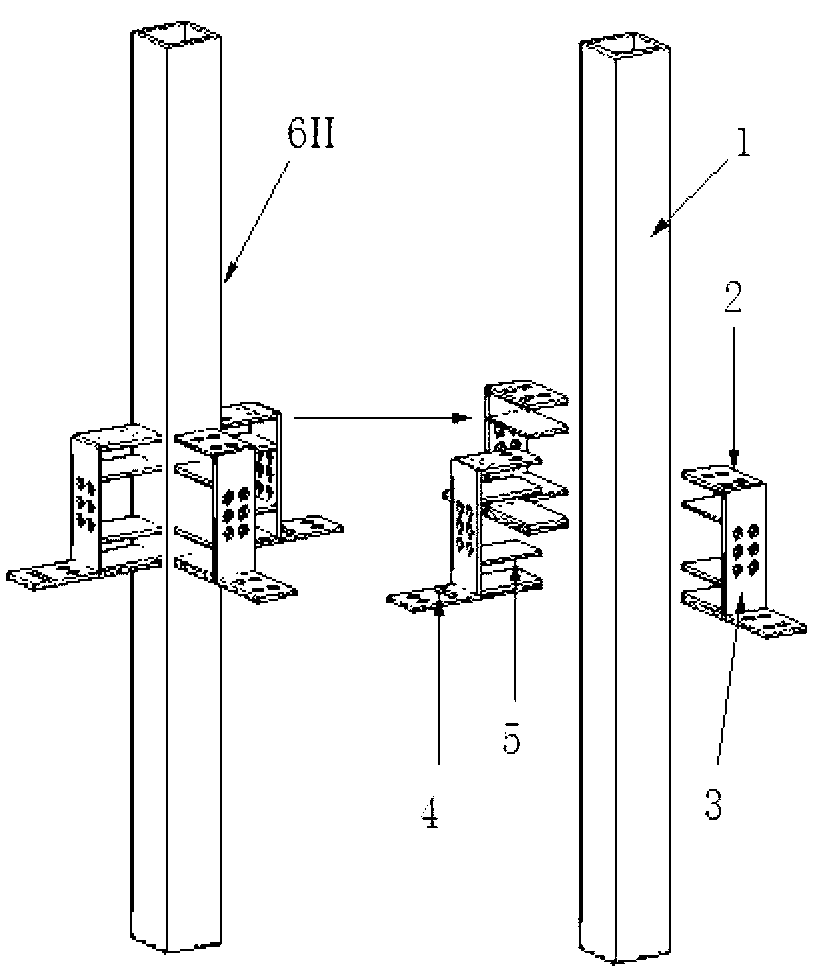 Industrialized assembly type pillar-running-through beam solid-web steel structure frame eccentric support system