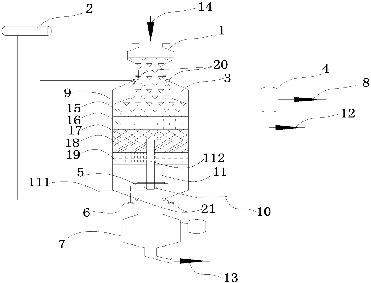 Central oxygen supply water-cooled wall type fixed bed gasifier