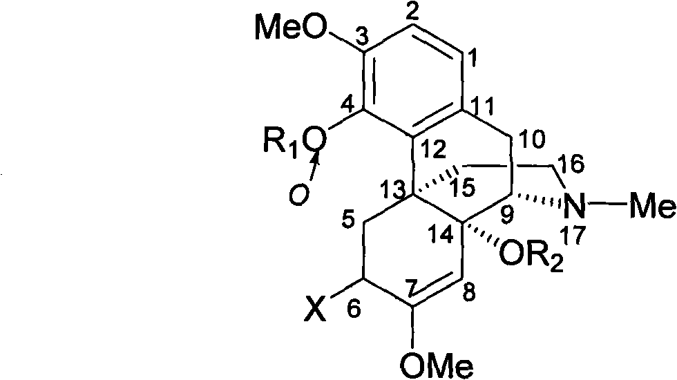 14-hydroxyl sinomenine derivatives, synthesis method thereof and use thereof