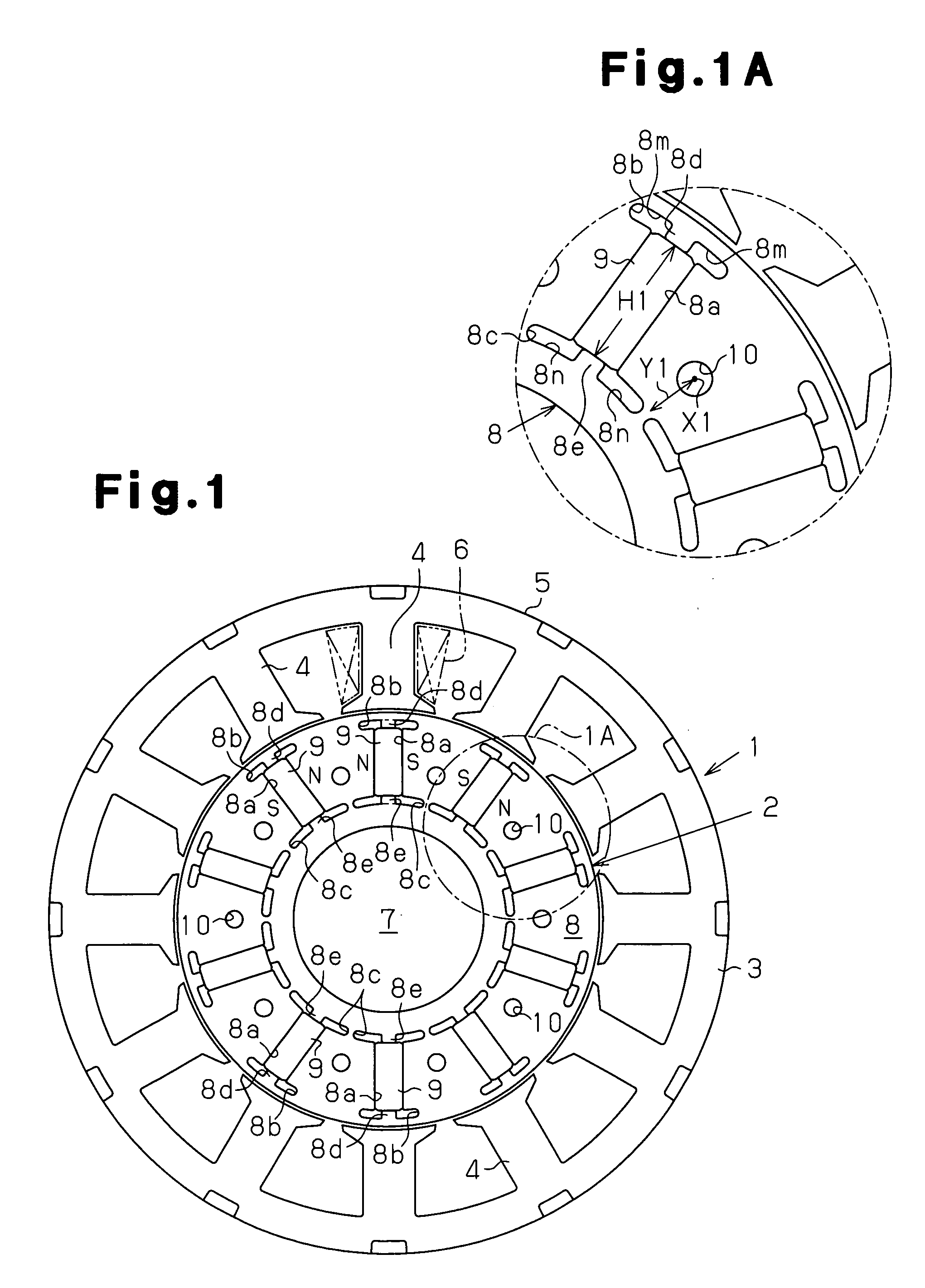Embedded magnet type rotating electric machine