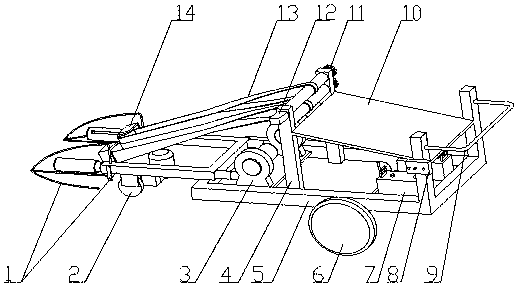 Wind-driven seedling combing and rotating rod type leek harvester