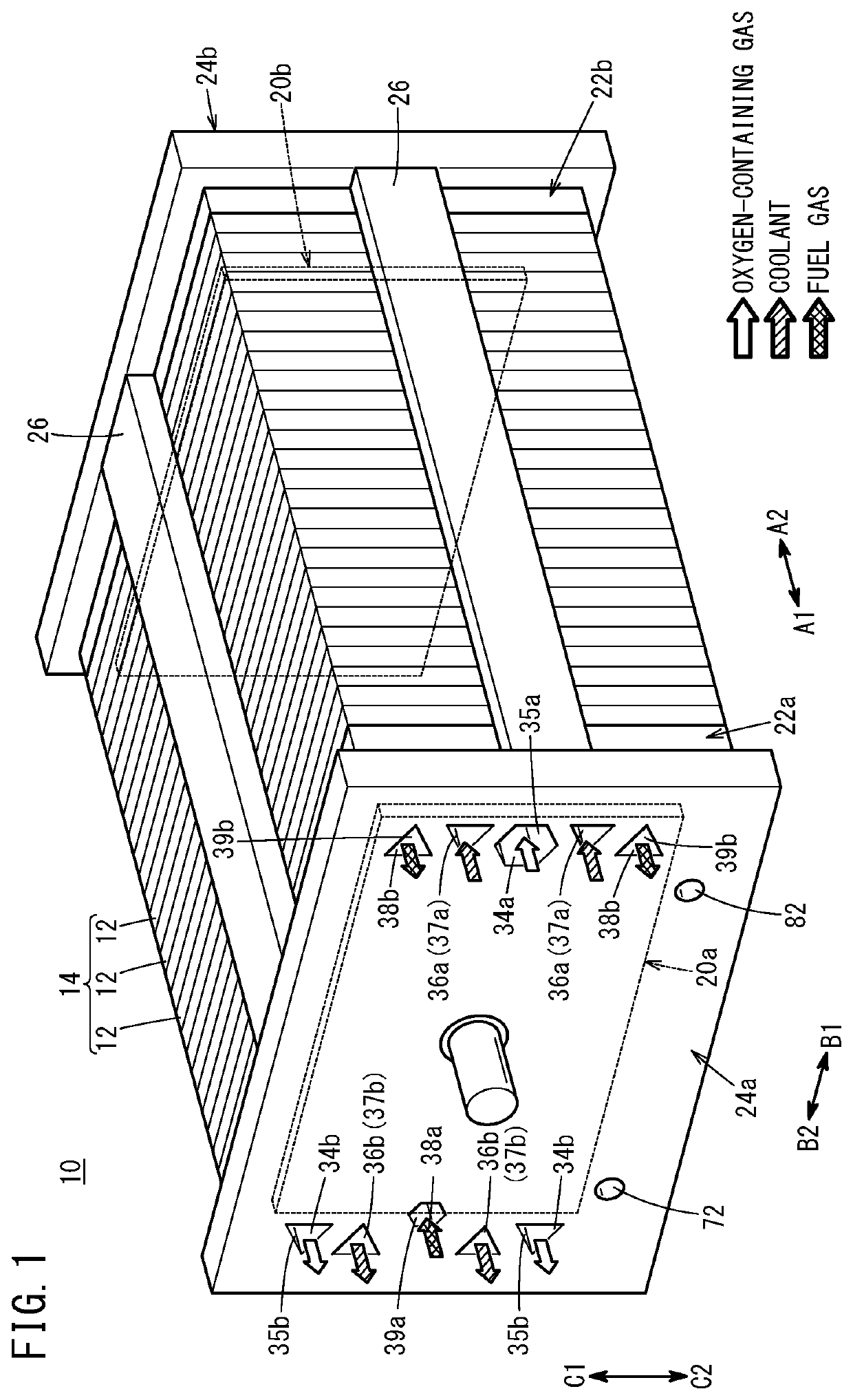 Fuel cell stack, dummy cell for fuel cell stack, and method of producing dummy cell