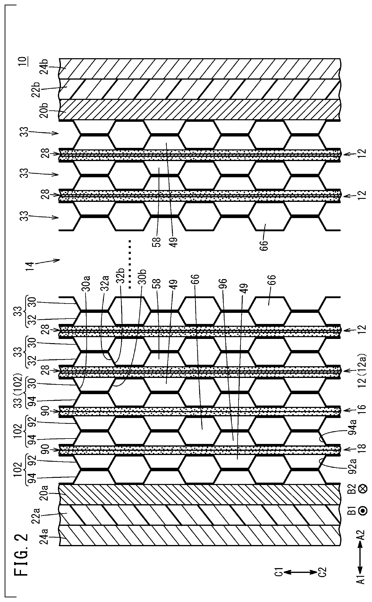 Fuel cell stack, dummy cell for fuel cell stack, and method of producing dummy cell