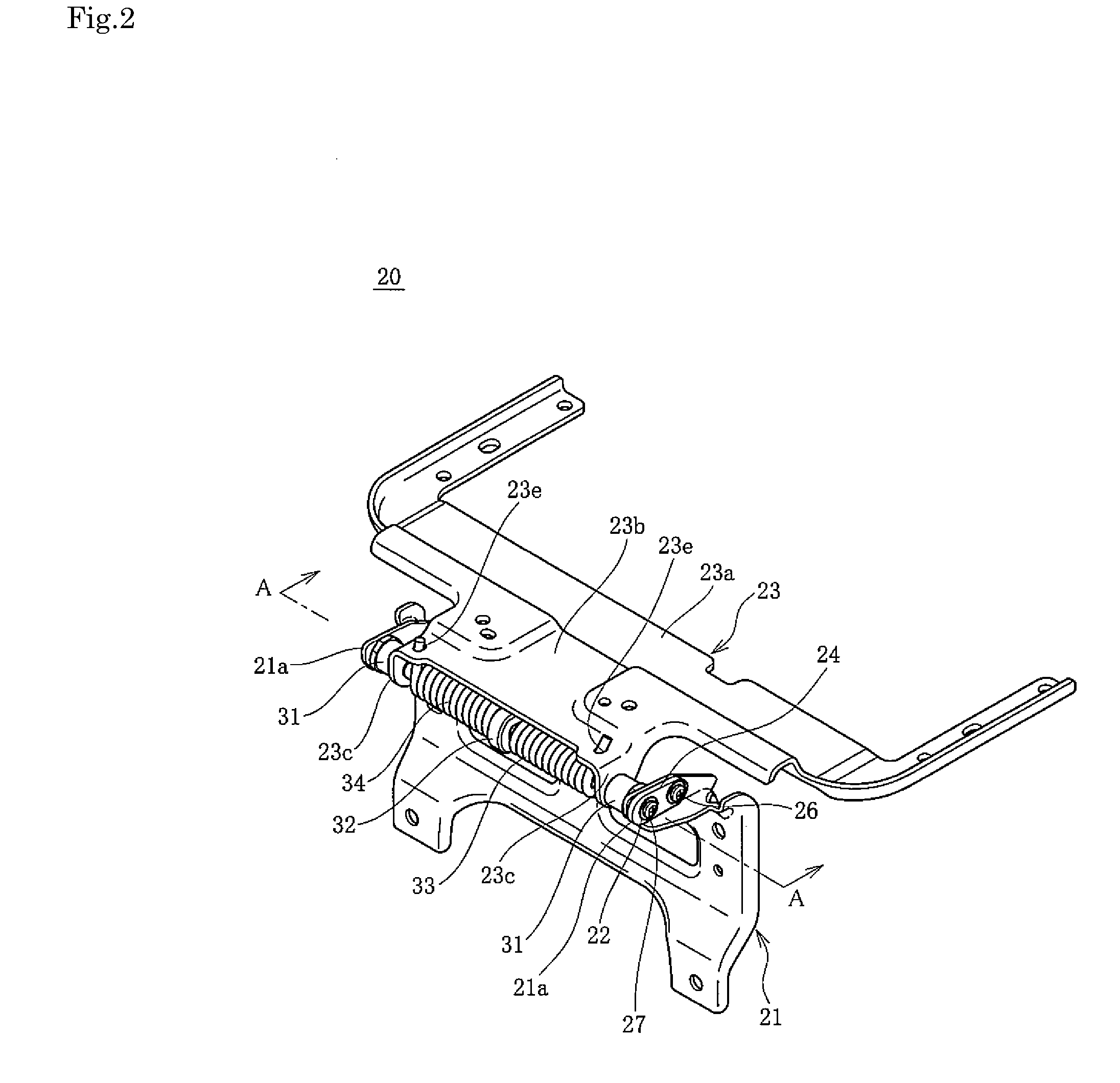 Hinge device for console box