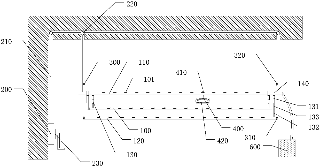 Clothes airing device capable of improving air flow