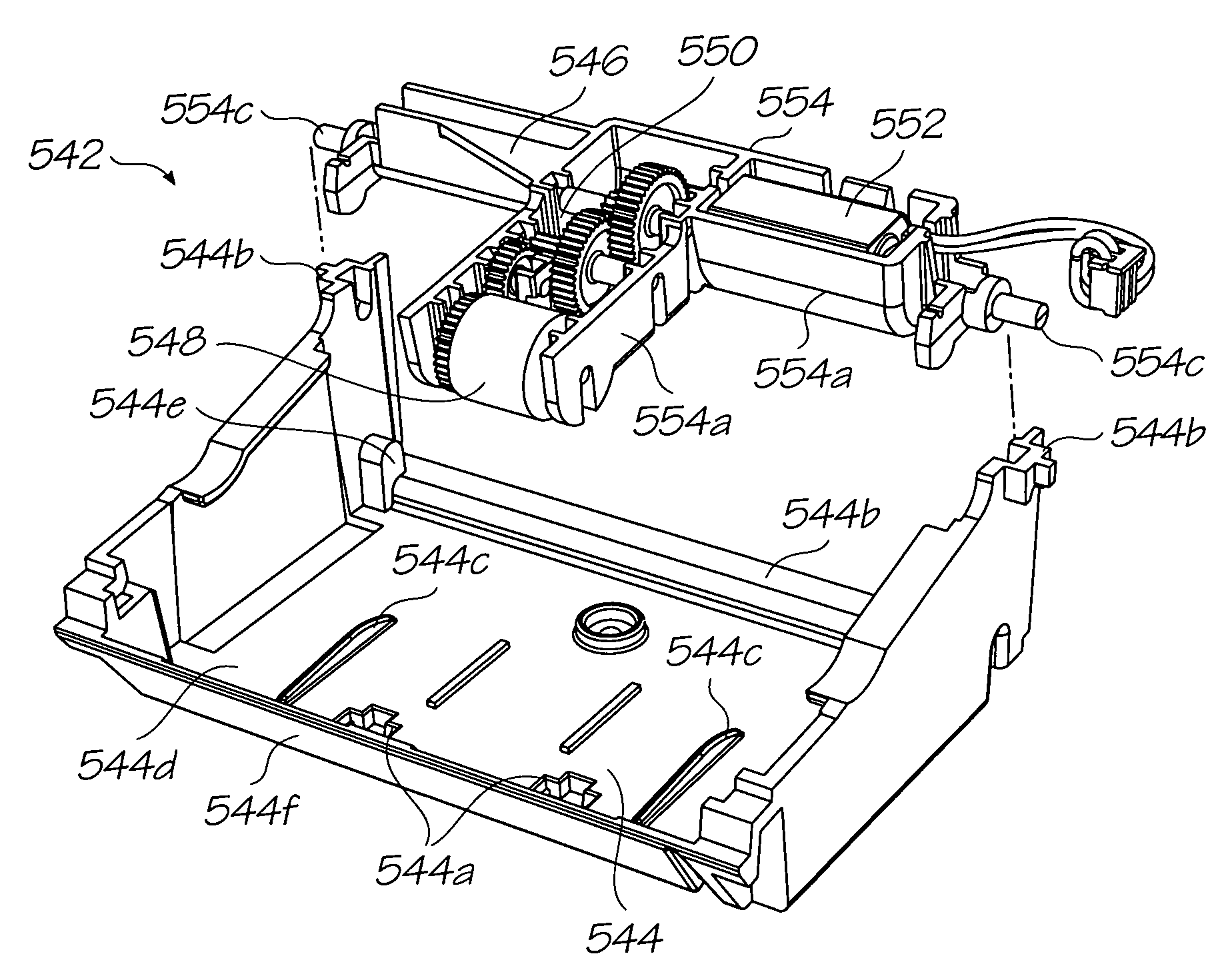 Printer having compact media pick-up device
