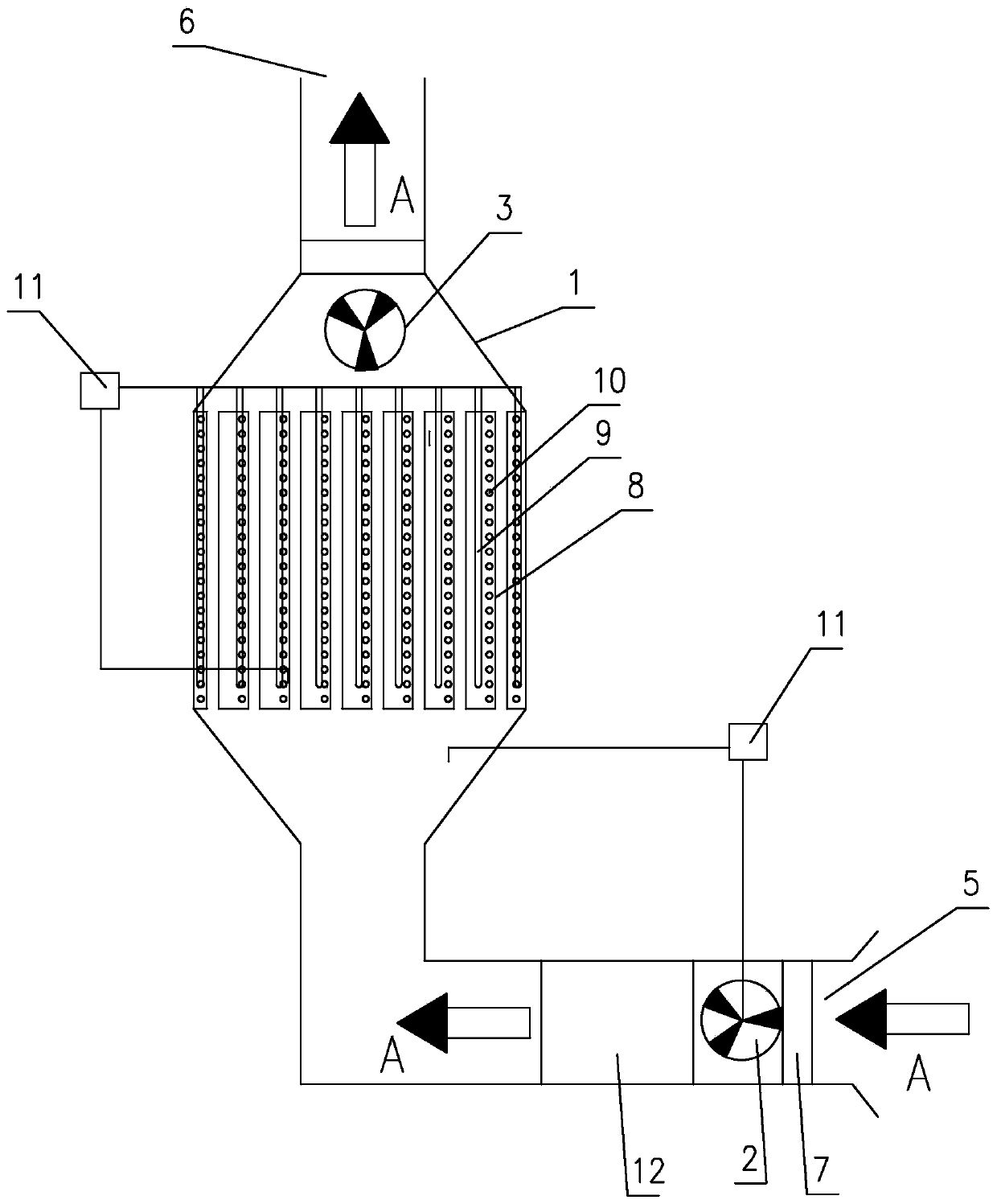 Energy storage type industrial hot air blower