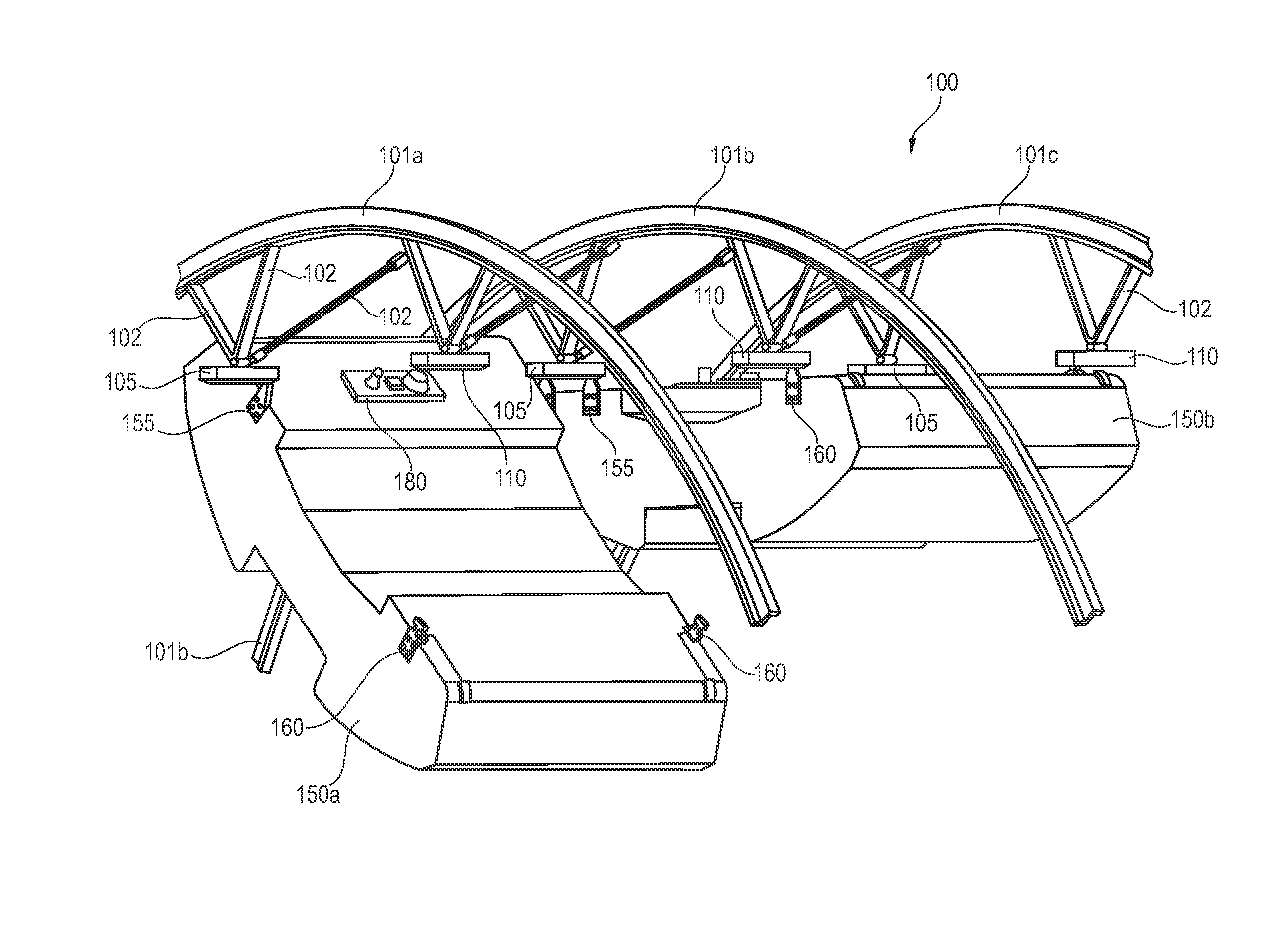 Quick-change fastening system for mounting an element to a fastening structure