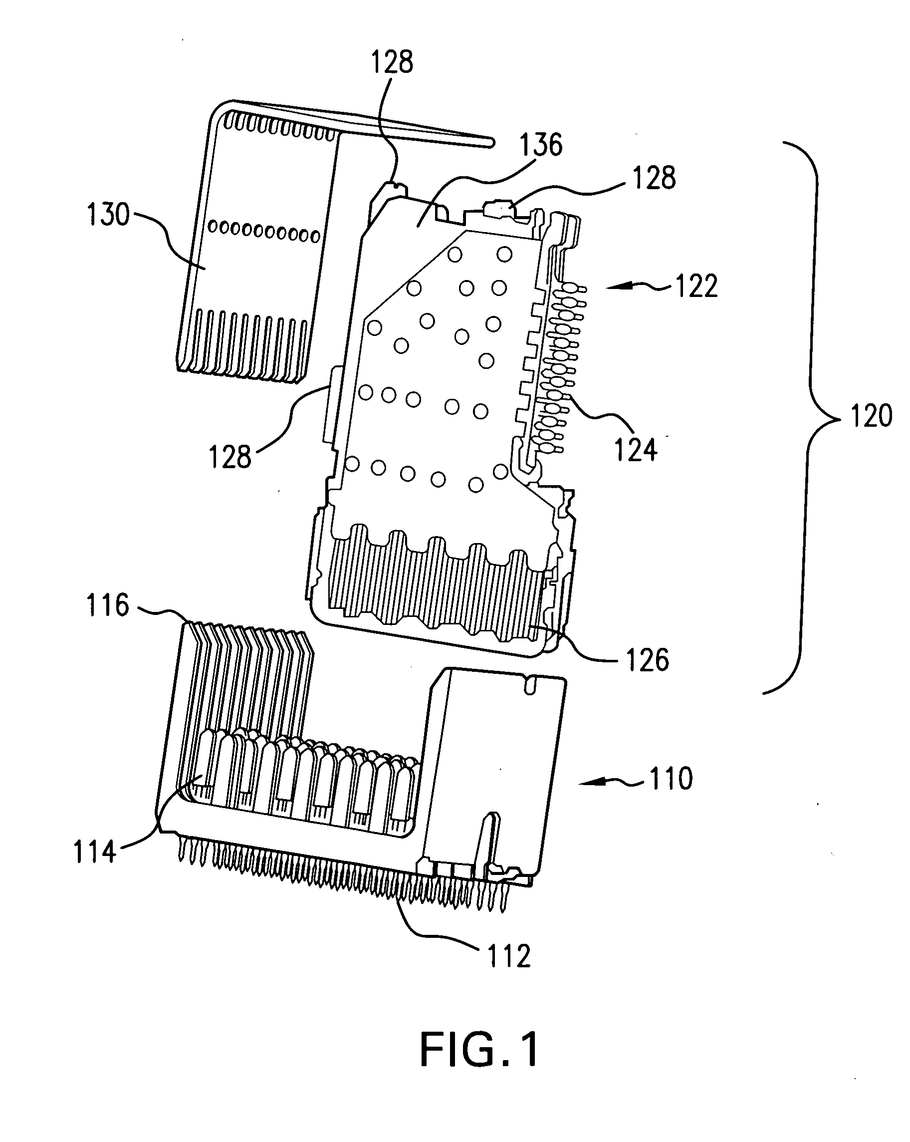 Connector with improved shielding in mating contact region