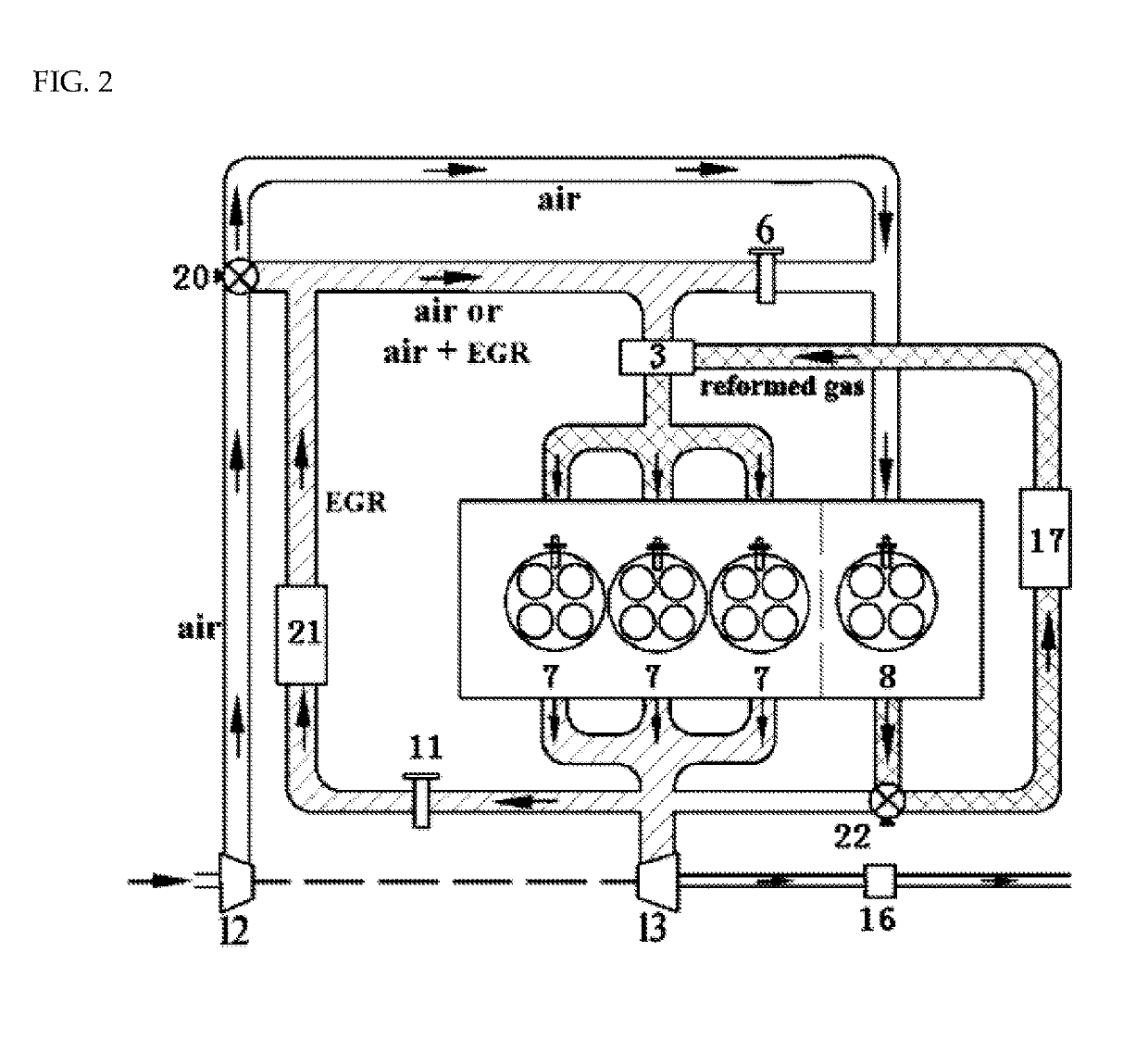 Engine controlled by combustion reaction path and regulating method thereof