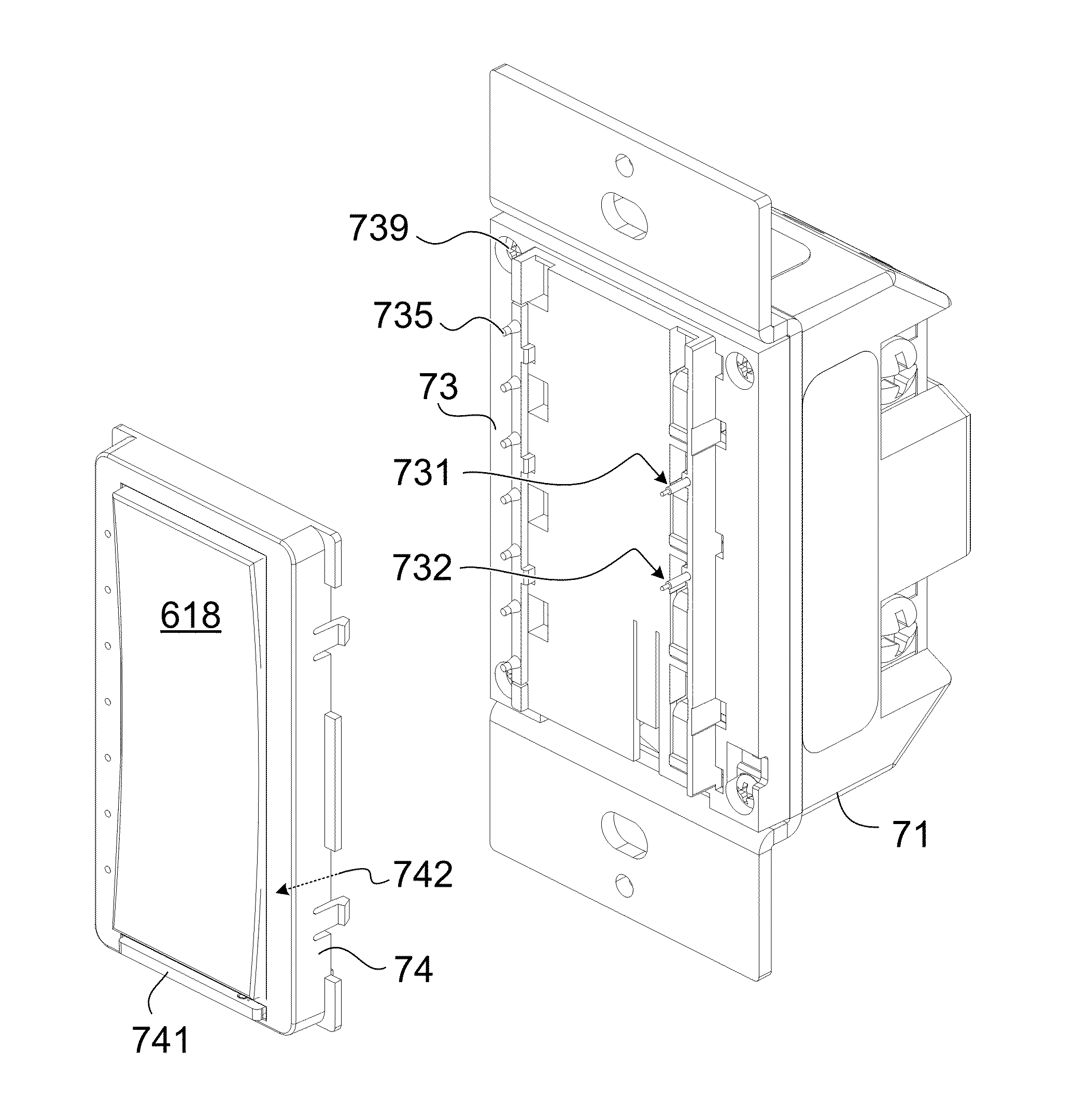 Wall-mounted electrical device with modular antenna bezel frame