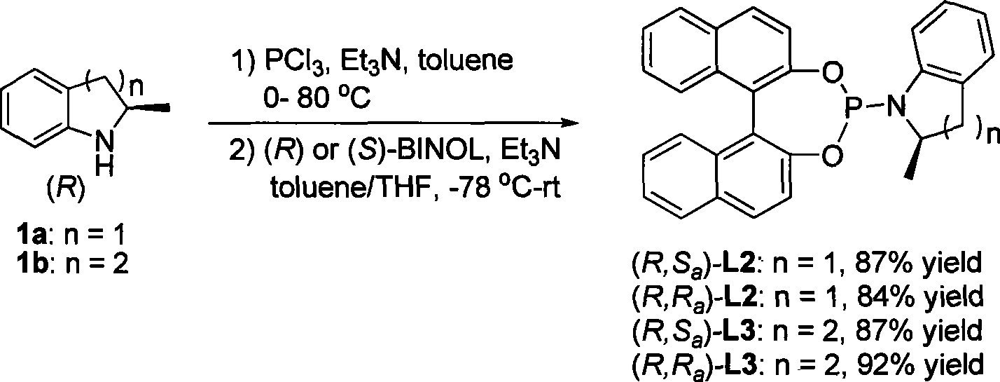 Tetrahydroquinoline and indoline derivative phosphor nitrogen ligand, synthesis and uses thereof