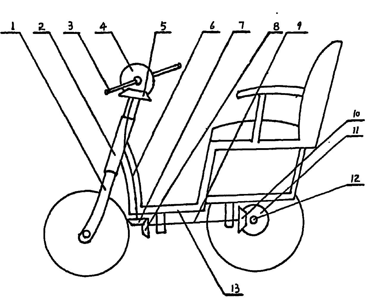 Transmission shaft type tricycle
