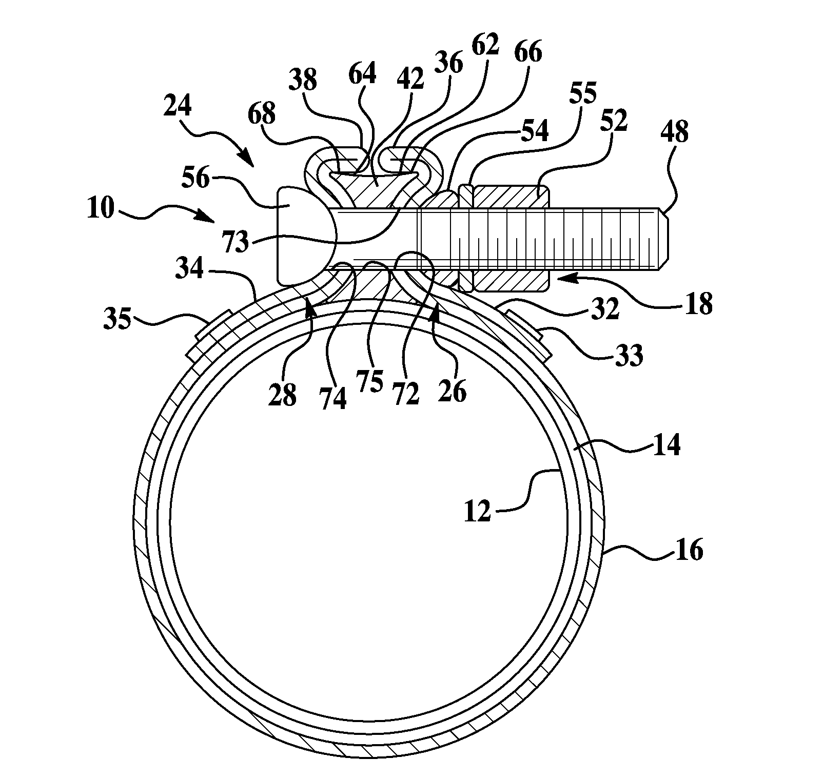 Pipe clamp with improved fastener