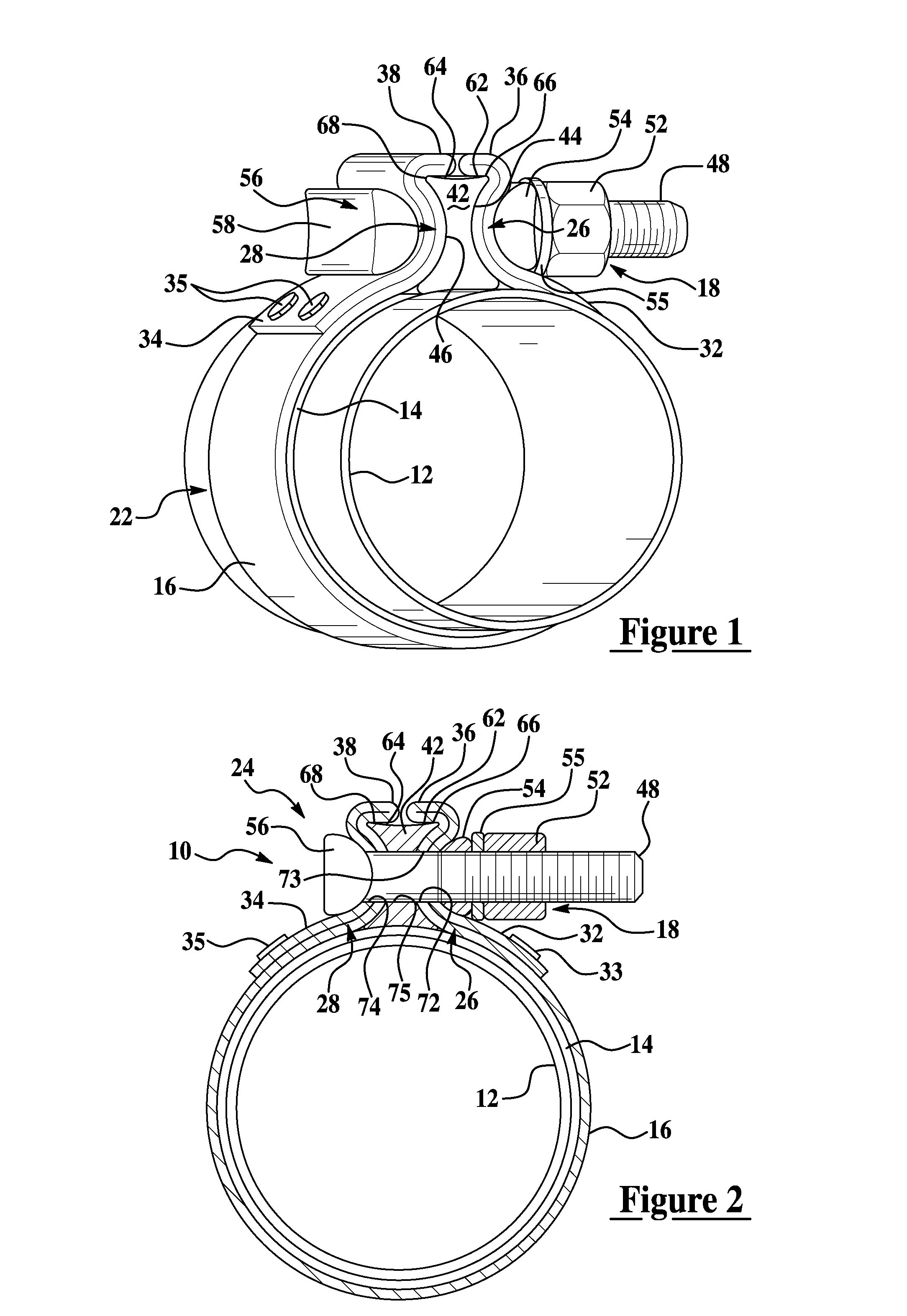 Pipe clamp with improved fastener