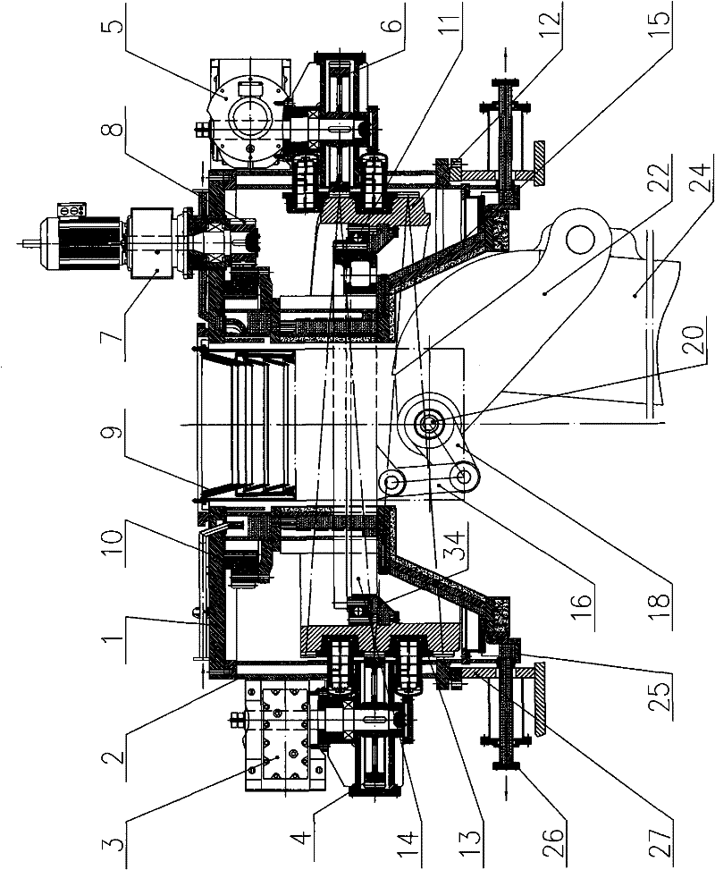 Blast furnace roof material distributing device