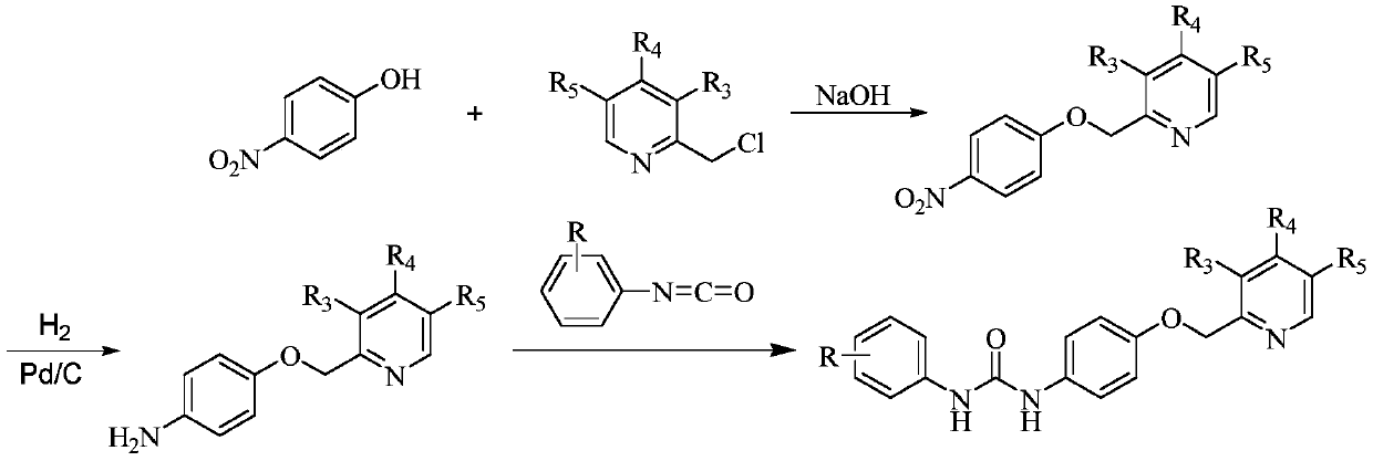 1-aryl-3-[4-(pyridine-2-ylmethoxy) phenyl urea compound and application